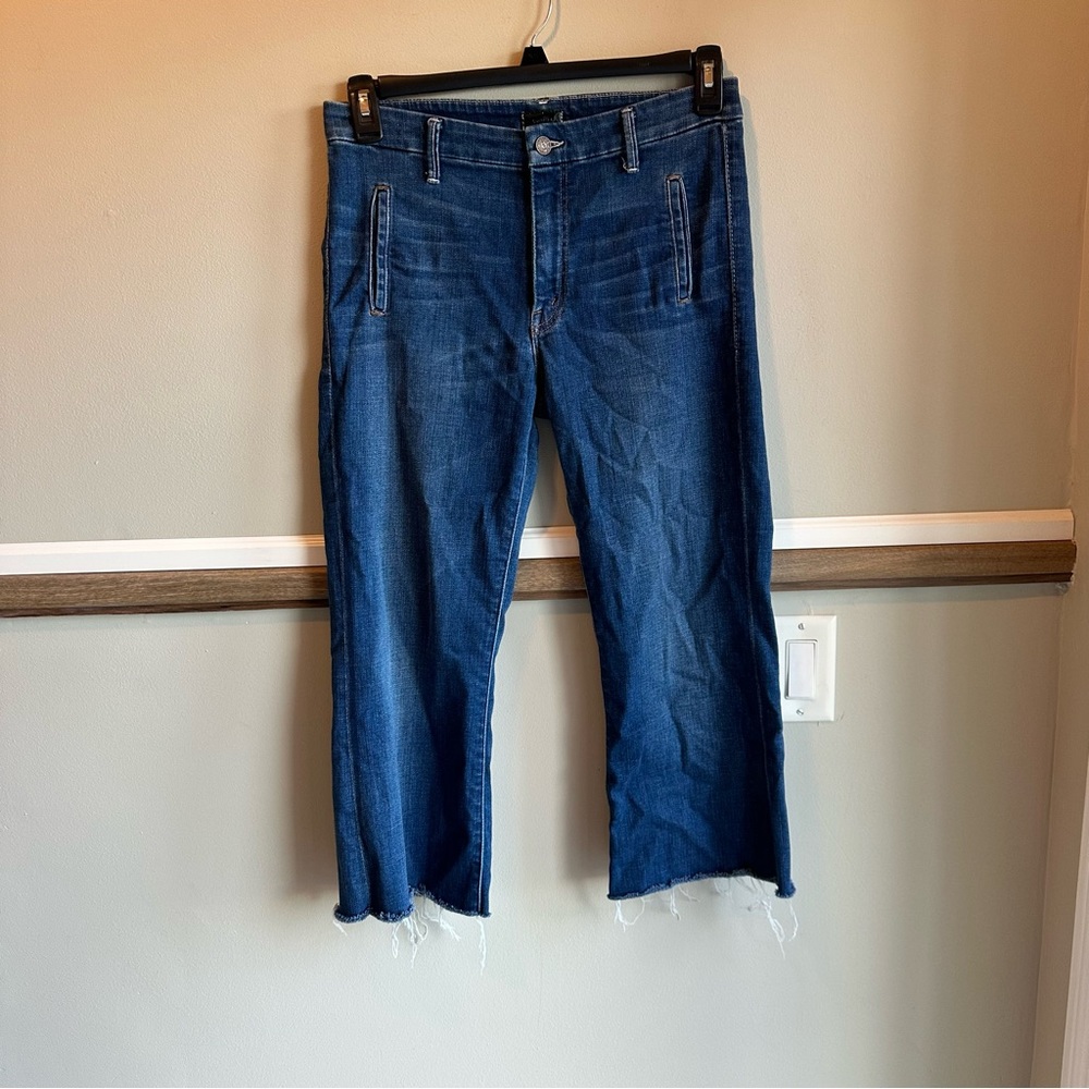 MOTHER The Drama cry of the Peacock wash wide leg cropped jeans